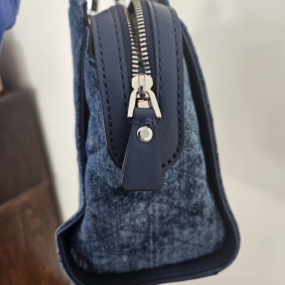 GUESS Heather Blue Denim Satchel